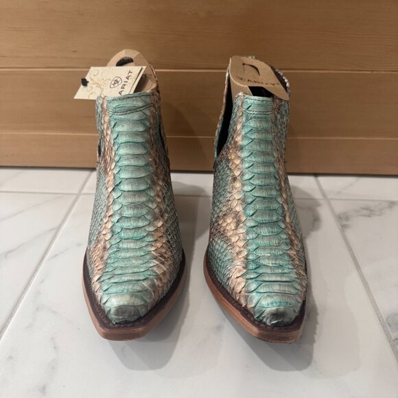 Ariat Women's Dixon Python Western Boots Turquoise Blue Size 16B NWB - Picture 1 of 4